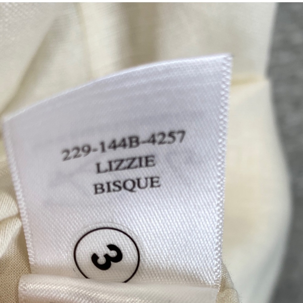 Rails Lizzie Bisque 100% Linen Button Front Midi Slip Dress Cream Womens Medium - Picture 9 of 10